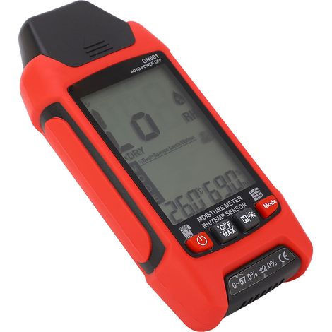 Digitales Holzfeuchtemessgerät, Thermohygrometer mit RH-Sensor, Feuchtigkeitsmessgerät für Stämme, Wände, Tapeten und Fußböden. (1/5)