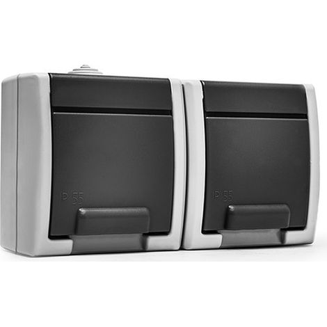 Double base latérale étanche 16A-250V avec sol