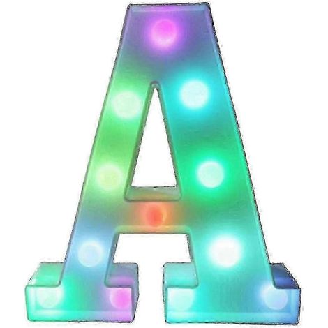 Lettres lumineuses LED colorées avec télécommande, initiales lumineuses pour bar et fête, décoration pour la maison - 25-26 pouces (1/5)
