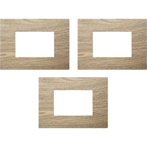 gloca Placche Plastica Compatibili Arké (3 Pezzi Legno Scuro, 3 Posti) (1/4)