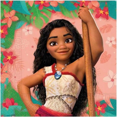 Servilletas de papel VAIANA 2 Moana II para fiesta de cumpleaños de Disney, 33x33cm, 20 unidades. (1/2)