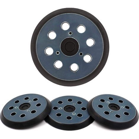 Juego de 4 almohadillas de lijado de repuesto de 5" y 8 orificios y placas de soporte de lijado en bucle para Makita 743081-8 743051-7, Dewalt 151281-08 DW4388, Porter Cable (1/5)