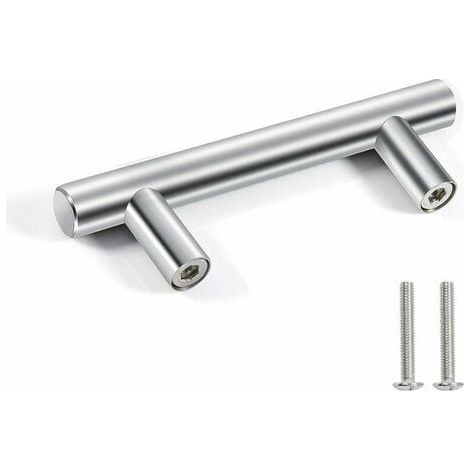 10 Edelstahl Türgriffe - Möbelgriffe, Schrankgriffe mit Schrauben - Silber, 64mm Mittenabstand (1/5)