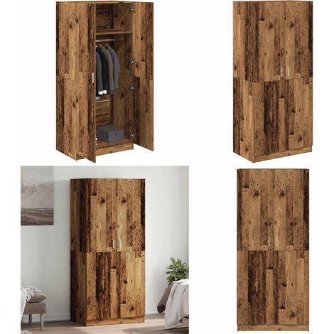 vidaXL Kleiderschrank Altholz-Optik 80x52x180 cm Holzwerkstoff (1/5)