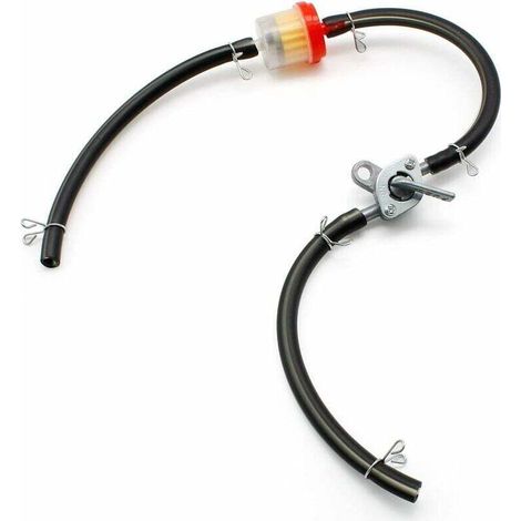 Kraftstofffilter, 1 Kraftstoffschlauch, 6 Kraftstoffschlauchklemmen, 1 Kraftstoffschalter, 3 Kraftstoffschläuche, für Motorrad, Auto, Roller