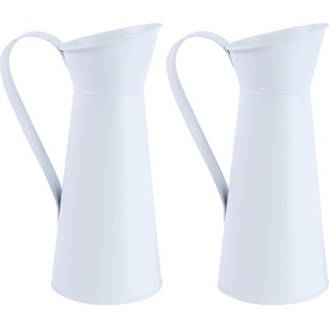 Lot de 2 Vases en Fer Blanc 7X20X85 CM pour Fleurs Séchées Pot Décoratif Moderne et Simple Contenant Floral pour Bureau et Maison (1/5)