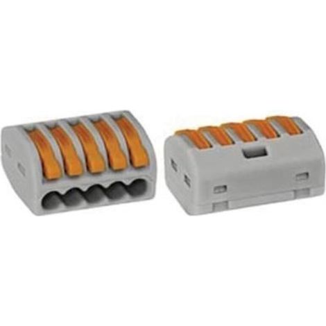 Bornier Wago - 5 Connexions - Section Conducteur 0,08 À 4 mm² - Pour Câbles Souples Et Rigides - 1 Pièce (1/3)