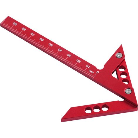Vertikale Linienmittelmarkierung, 45°-Winkelmesser, Zeichenkreis aus Aluminiumlegierung, Messlineal für Holzbearbeitung, Schreinerzubehör. (1/5)