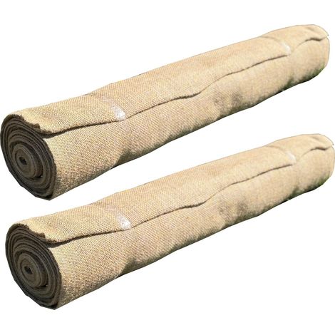 Set of 2 Jute Hessian Burlap Plant Protection Liner & Weed Control Roll (10m x 2m) (1/5)