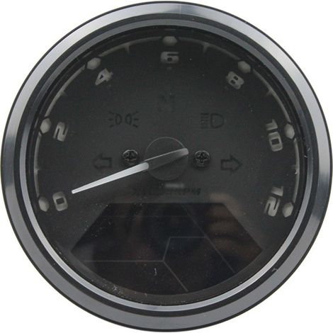 Motorcycle speedometer with LED digital display, tachometer, odometer, fuel gauge and multifunction dial for night vision. (1/4)