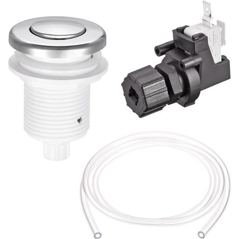 Bouton de commande pneumatique 32 mm pour évier avec tuyau d'air et micro-interrupteur, compatible