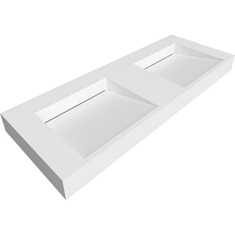 Plan double vasque Solid Surface Balneo SERAVIA blanc 120 cm (1/5)