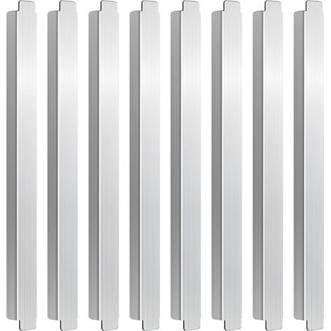 Lot de 8 adaptateurs pour bain-marie en acier inoxydable, séparateurs alimentaires métalliques de 30 cm (12 pouces) pour bacs de différentes tailles, usage professionnel en restauration (argenté). (1/5)