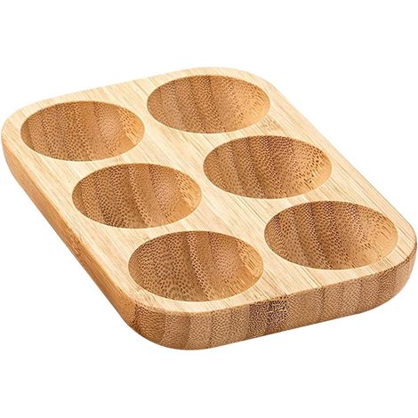 1 - Porte-œufs - Récipient à œufs - Organisateur de rangement double rangée en bois pour réfrigérateur et cuisine - Naturel - 15x9,9cm