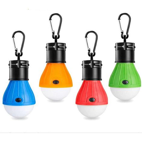 Lampe de camping 4 pièces, lanterne LED à crochet, lampe de tente portable étanche, éclairage secours pour randonnée pêche chasse extérieur (1/5)