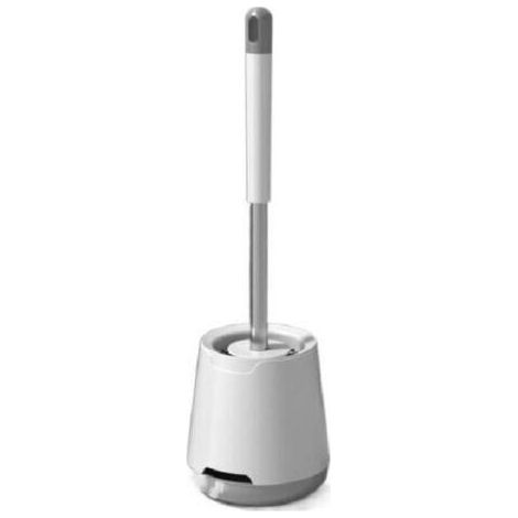 Pair Brosse WC Silicone - Brosse Toilette et Supports , Anti-goutte , Antibactérienne , Balai WC Ventilée , Séchage Rapide sans Odeur , Balayette WC Montage Mural/au Sol , Salle de Bain et WC , Blanc (1/4)
