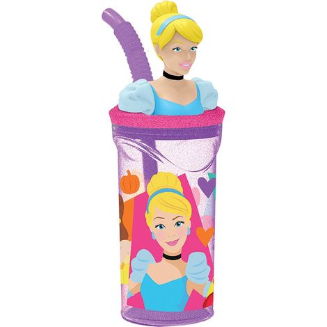 Bicchiere con Cannuccia Disney Princess CZ11334 3D Rosa (1/5)