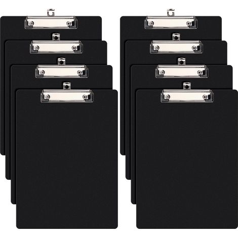 Lot de 8 A4 Porte-Blocs, Planchettes à Pince Avec Clip-Noir (1/5)