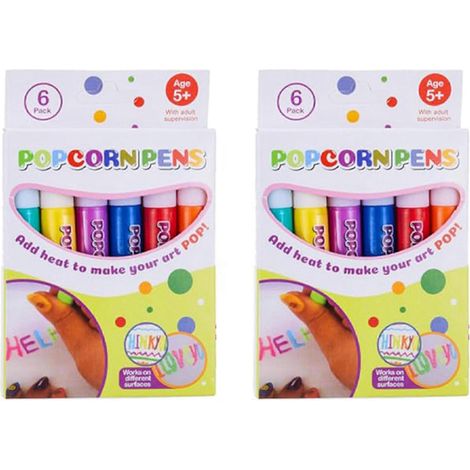Coffret de stylos magiques 3D - 12 stylos à effet popcorn néon, avec encre 3D. Chauffez-les pour voir vos créations prendre forme en 3D. Matériel artistique amusant.