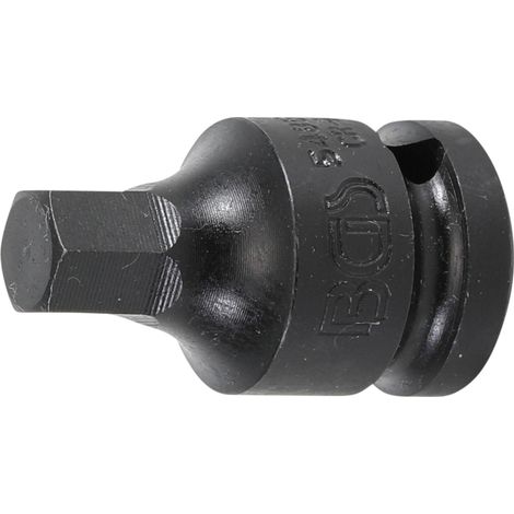 Punta de vaso de impacto  longitud 42 mm  entrada 12,5 mm (1/2")  hexágono interior 11 mm