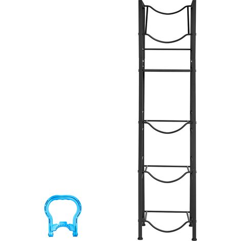 Mophorn Estante Metálico de 5 Niveles para Botellones de Agua, Soporte para 4 Botellas de 11/19 L, Diseño Estable y Seguro, Organizador de Almacenamiento para Oficina y Cocina (1/5)