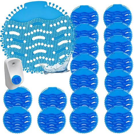 Universal Urinal Filter with Scent, Splash Guard - Blue (Pack of 18) (1/5)