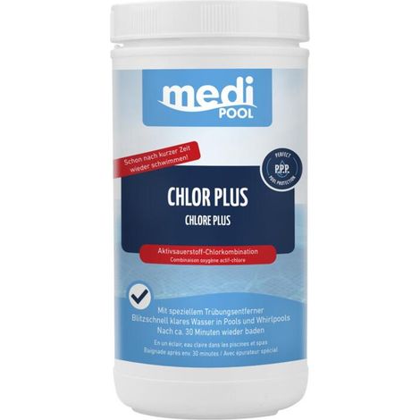 6x 1kg mediPOOL Chlor Plus Trübungsentferner klares Wasser Whirl-/Swimminpool