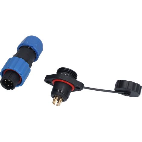 Connecteur étanche IP68 (fiche et prise), montage à bride mâle et femelle, connecteur d'alimentation industriel et aéronautique SP136 broches (250 V 5 A) (1/5)