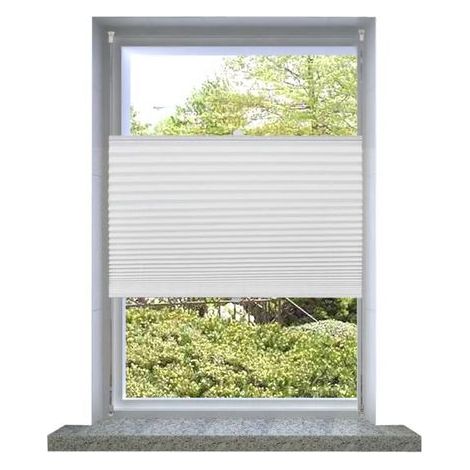 Store plissé 70x150 cm Blanc - Store Plissée - Rideau Intérieur - Decoration Intérieure - Protection Solaire - Occultation Lumière (1/5)