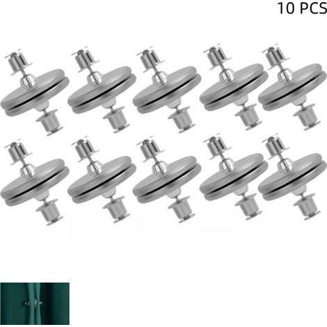 10 Paar silberne Magnet-Vorhangclips, hochfeste, auslaufsichere Clips für Duschvorhänge, Jalousien und Fensterdekorationen, 2,5 x 2,5 cm (1/5)