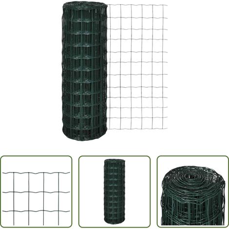 vidaXL Clôture pour chiens - Clôture euro Acier 25 x 1,0 m Vert (1/5)
