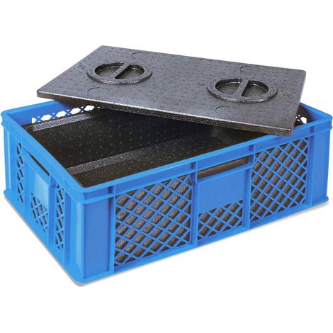 BRB Corbeille empilable avec boîte isolante EPP, L x l x H 600 x 400 x 240 mm, bleu