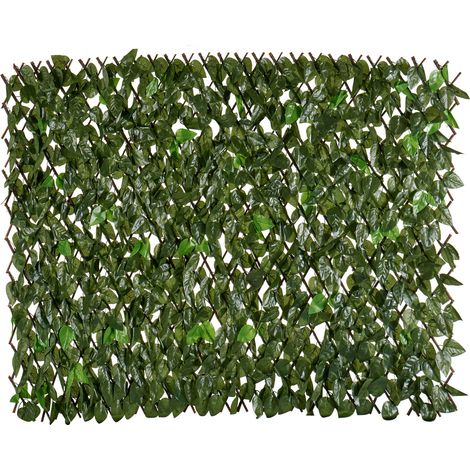Balkon Sichtschutz künstliche Hecke, zweifarbige Blätter, 1 x 3 m (1/3)