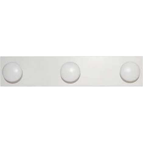 1PZ APPENDIABITI IN LEGNO 3 POSTI BIANCO - cm.9x44