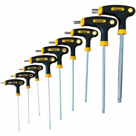 Set Chiavi A T Esagonali Lunghe Forate 9Pz Chiave A Brugola Impugnatura T 261608