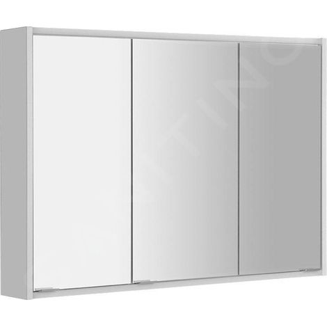 Armoire à miroir BATU 100x71x15cm, 2x lumière LED, blanc brillant (1/5)