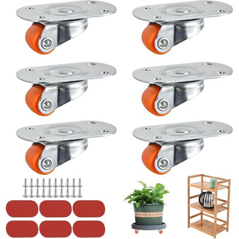 Roulettes Roulette Pivotante Roulettes Meubles, 6 Pièces Petites Roulettes Pour Meubles Auto-Adhésives Rotatives à 360°, Roulette Bille Autocollant Sans Poinçonnage, Plaque En Aier Inoxydable (1/5)