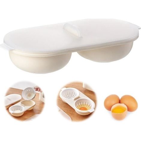 Pocheuse à œufs Au Micro-Ondes,Cuiseur à Oeufs,pochoir à œufs,Fabricant d'oeufs pochés,Pocheur d'oeufs,bol à œufs pour (1/4)