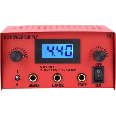Alimentation pour machine à tatouer, boîtier d'alimentation numérique LCD double sortie, 60-250V, prise UE rouge, bloc d'énergie professionnel (1/5)