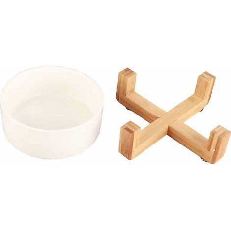 Pot de Fleurs en Céramique avec Support Bois - Design Rustique pour Centre Table Blanc/Gris/Vert/Pink - Diamètre 14.5cm Moderne (1/4)