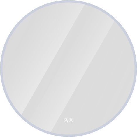CAIziMiroir rond salle de bain LED 70cm, anti-buée, 3 teintes, variateur,mural
