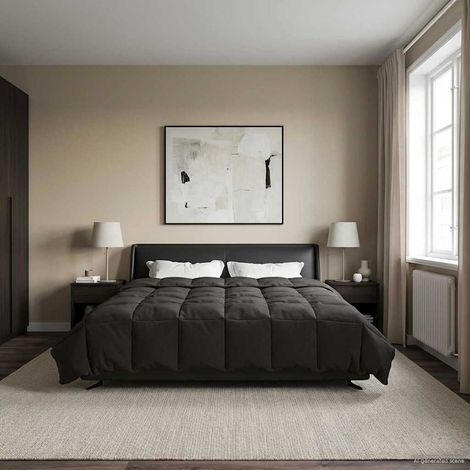 Ganzjahresbettdecke Anthrazit 220 x 260 cm Mikrofaser