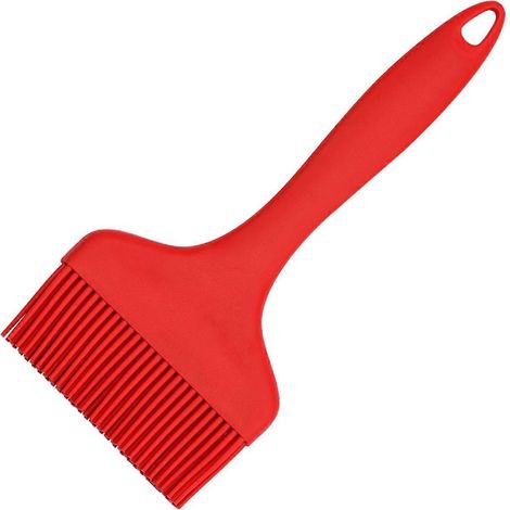 Pennello in silicone extra-large resistente al calore, ideale per cuocere al forno, grigliare, preparare salse barbecue o marinate (rosso). (1/5)