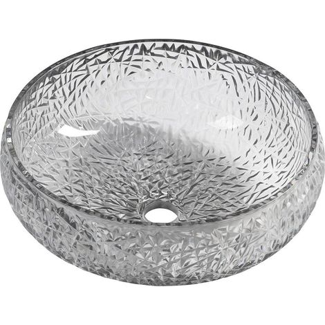 Sapho Beauty - Vasque à poser, diamètre 42 cm, sans trop-plein, noir/verre TY306 (1/4)