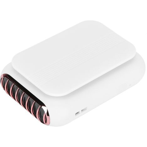 Ventilateur de cou rechargeable USB silencieux, portable pour extérieur, bureau et maison - Blanc