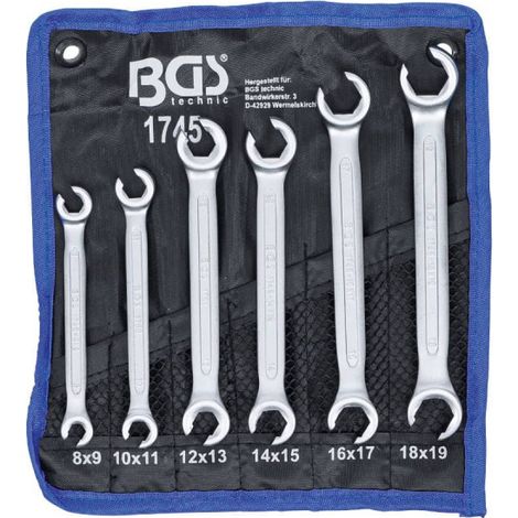 BGS Offener Doppel-Ringschlüssel-Satz SW 8 x 9 - 18 x 19 mm 6-tlg.