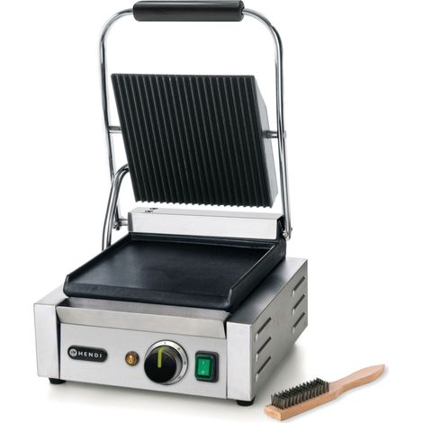 Griglia a contatto, piano scanalato, fondo liscio, 1800W - Hendi 263600