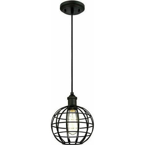 TRADE SHOP - Lampadario Gabbia In Metallo Industriale Retro E27 Pendente Vintage Ty004 - (1/5)