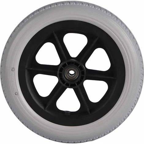 Accessoire Remplacement pour Fauteuil Roulant, Roues Avant en Caoutchouc 12 Pouces pour Handicapés & Personnes âgées,Pneu Solide Roue Arrière en Polyuréthane Antidérapant pour Remplacement(Grise,1pcs)