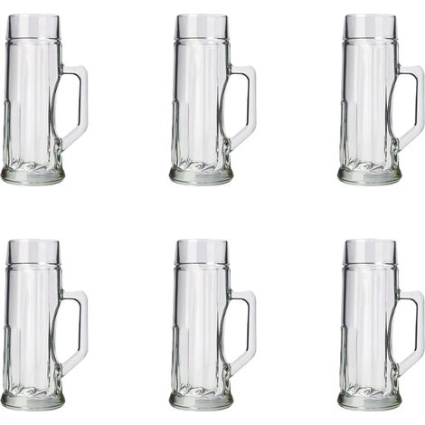 Verre a biere, Chope de bière lot de 6, Premium, Côtelé - 0,3 litre